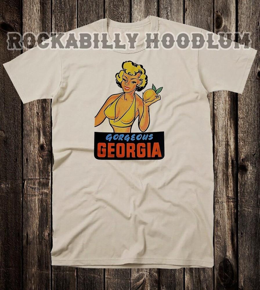 Retro Travel Tee T Shirt  Pinup Girl Georgia State Gorgeous Peach Pinup Unisex T-Shirt XXL