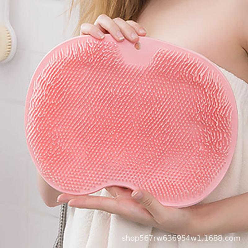 Back Scrub Brush Foot Scrubber Reusable Silicone Brush Floor Mat Multifunctional Suction Cup Wall Pad Foot Bath Tools Body Home