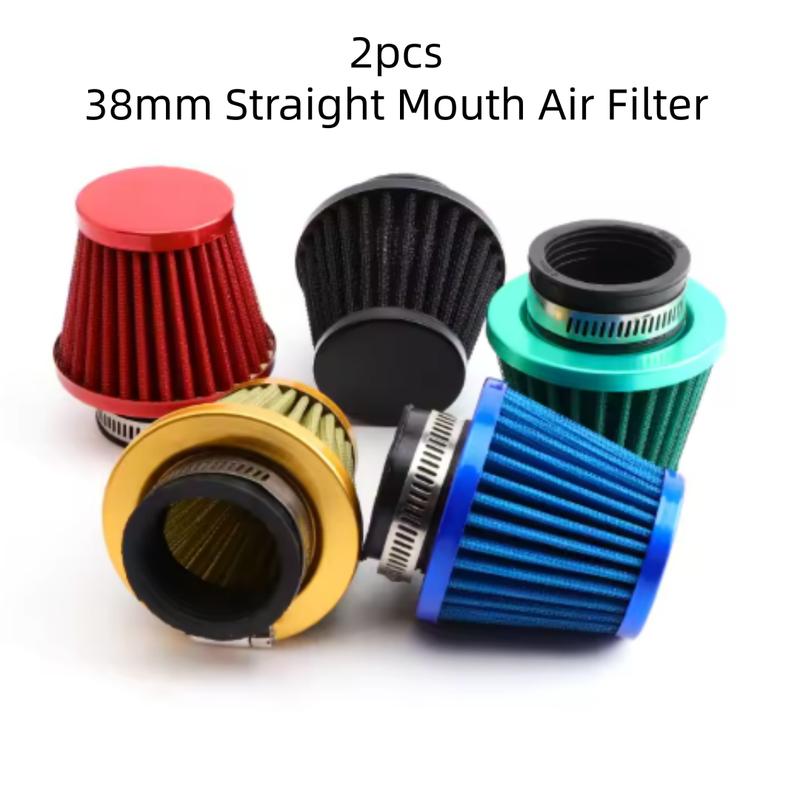 1pc 38mm Universal Motorcycle Air Filter, Short Straight High Flow Cold Air Intake Filter for Dirt Bike Scooter ATV