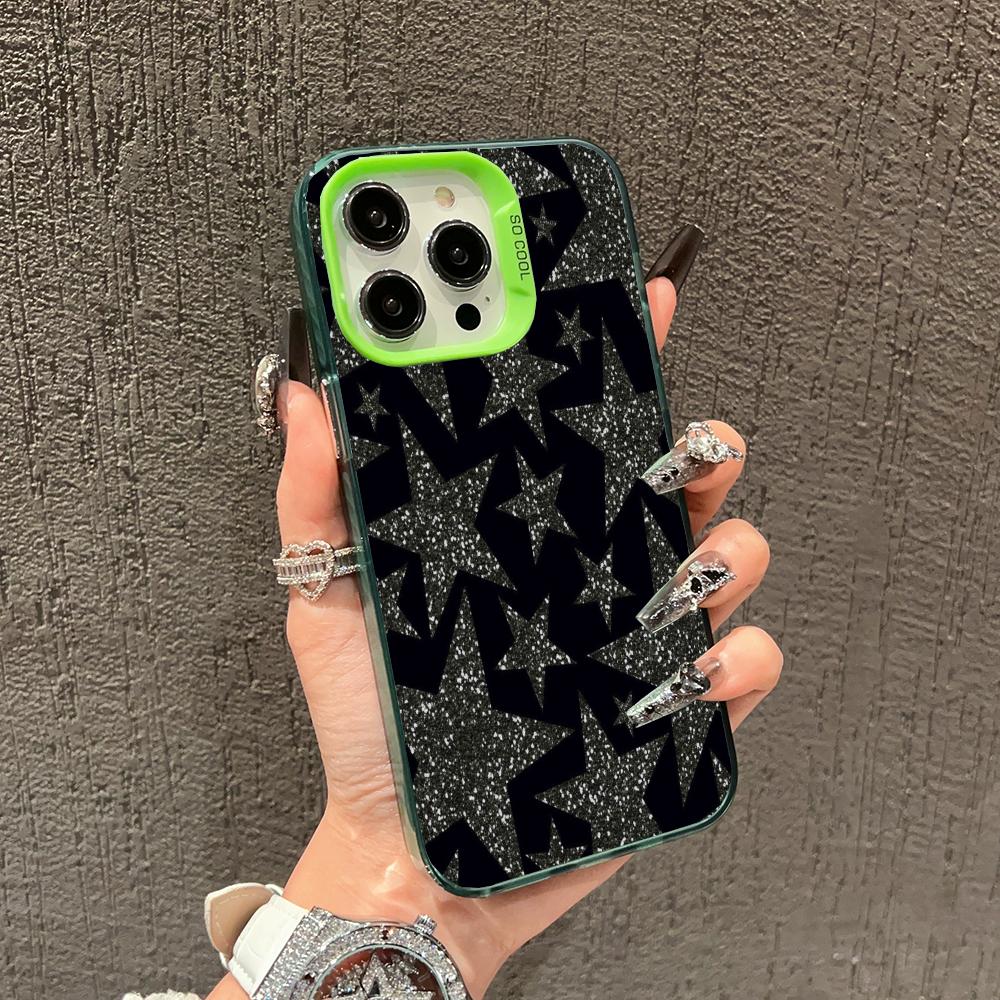 Simple Shining Star Case for iPhone 16 15 14 13 12 11 Pro/ Max/Plus Anti-fall and Fingerprint