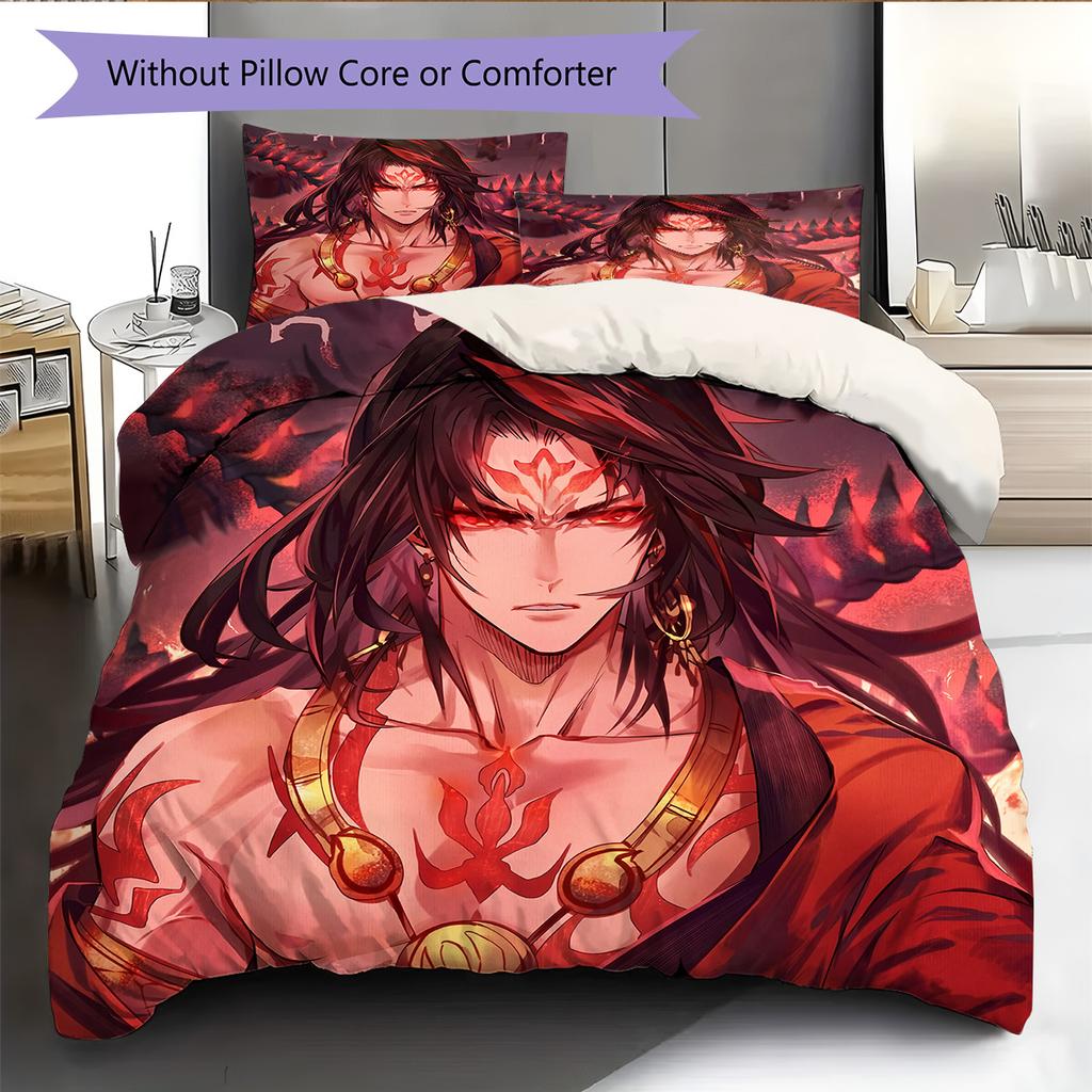 Asura Pattern Bedding Quilt Set Home Decoration Gift (1 * duvet cover + 2 * pillowcase without core)