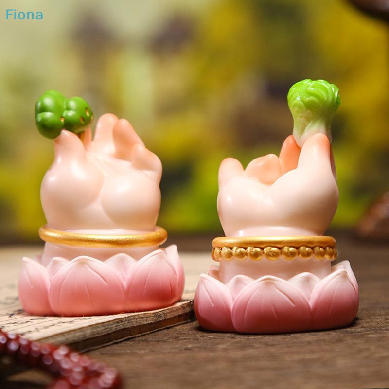 Buddha Hand Figurine Set,Cute Ceramic Hand Statue with Gourd/Bell,Zen Home Decor Ornament for Car,Desk,Altar