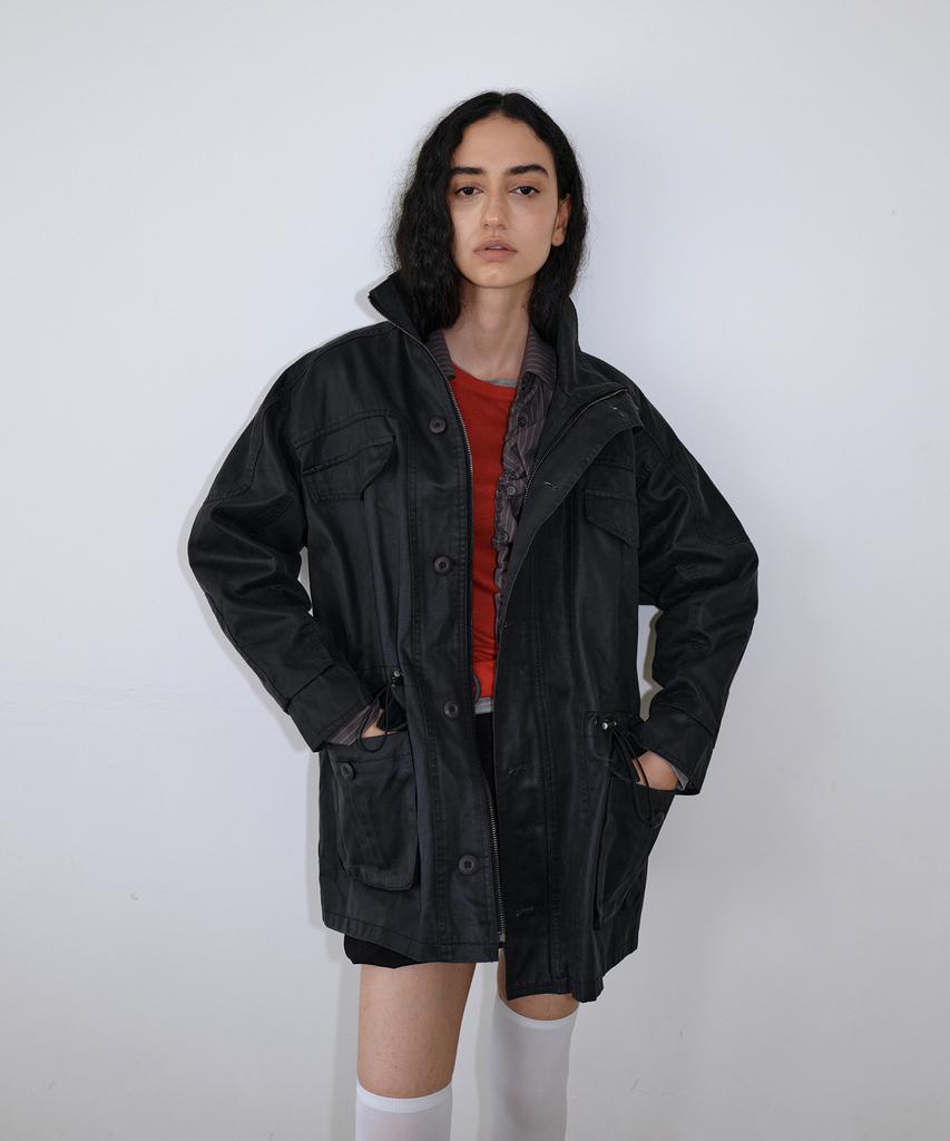 UUNE SCENE Vintage Washed Half Jacket_Black
