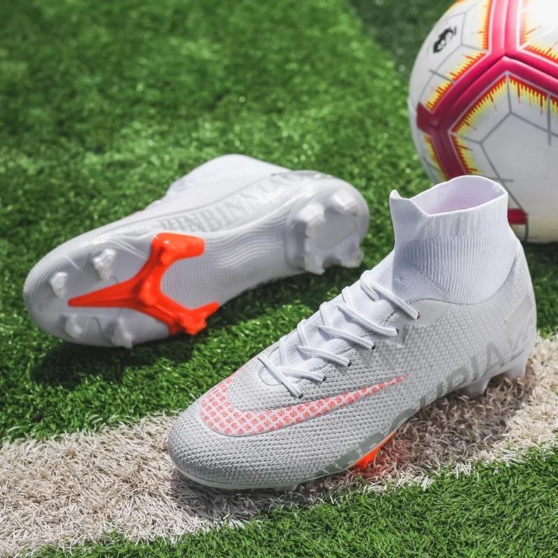 Men Soccer Shoes TF/FG High/Low Ankle Football Boots Male Outdoor Non-slip Grass Multicolor Training Match Sneakers Size 35-45