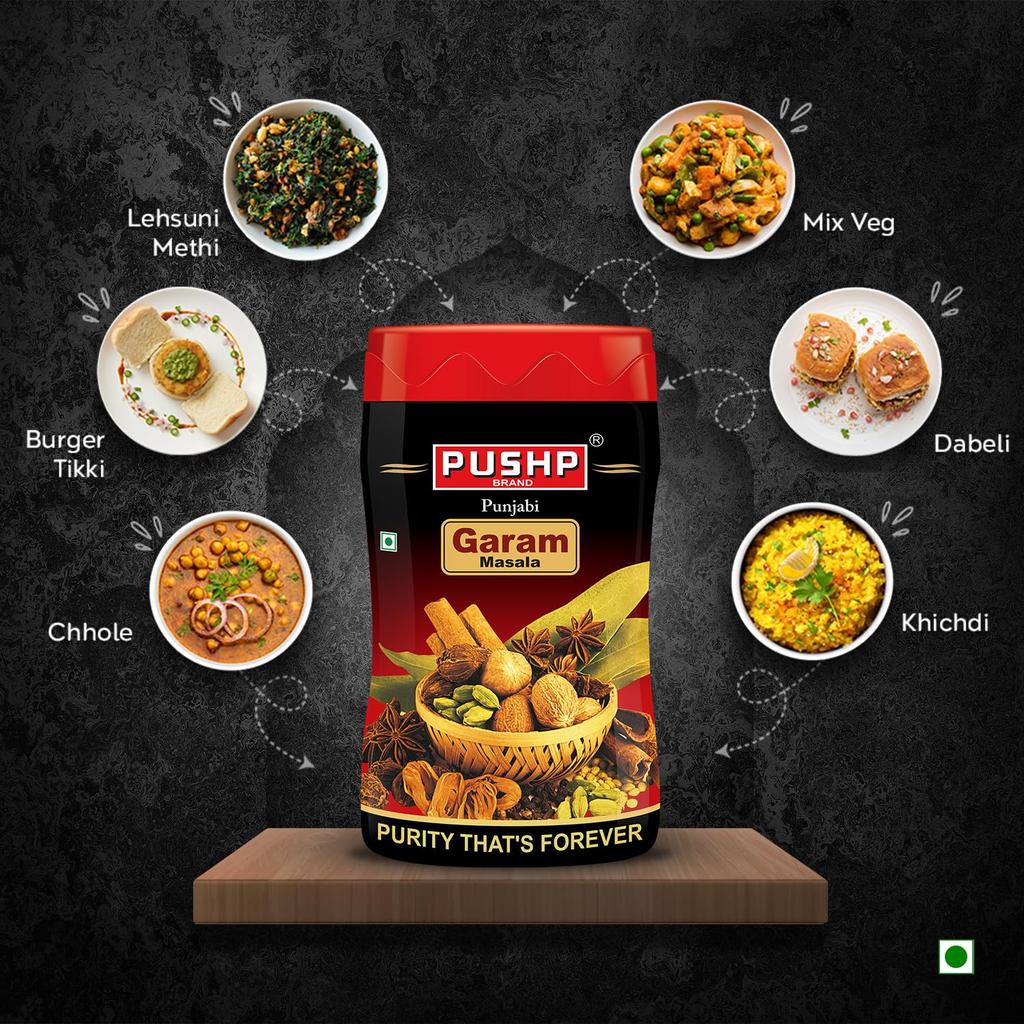 Pushp Brand Punjabi Garam Masala Blend Authentic Indian Spice Mix For Savory Vegetables And Pulses 500g Pack Of 2 Jars