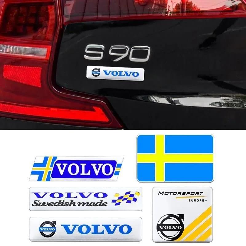 1pcs Car Accessories 3D Aluminum Logo Indoor Decoration Fender Trunk Stickers For Volvo Rdesign T6 AWD C30 C70 S40 S60 S70 S80