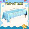 Oudain 2 Sheets Sponge Birthday Party Supplies Blue Ocean Flower Tablecloth 54 x 108 Inch Plastic Table Covers for Birthday Party Decorations