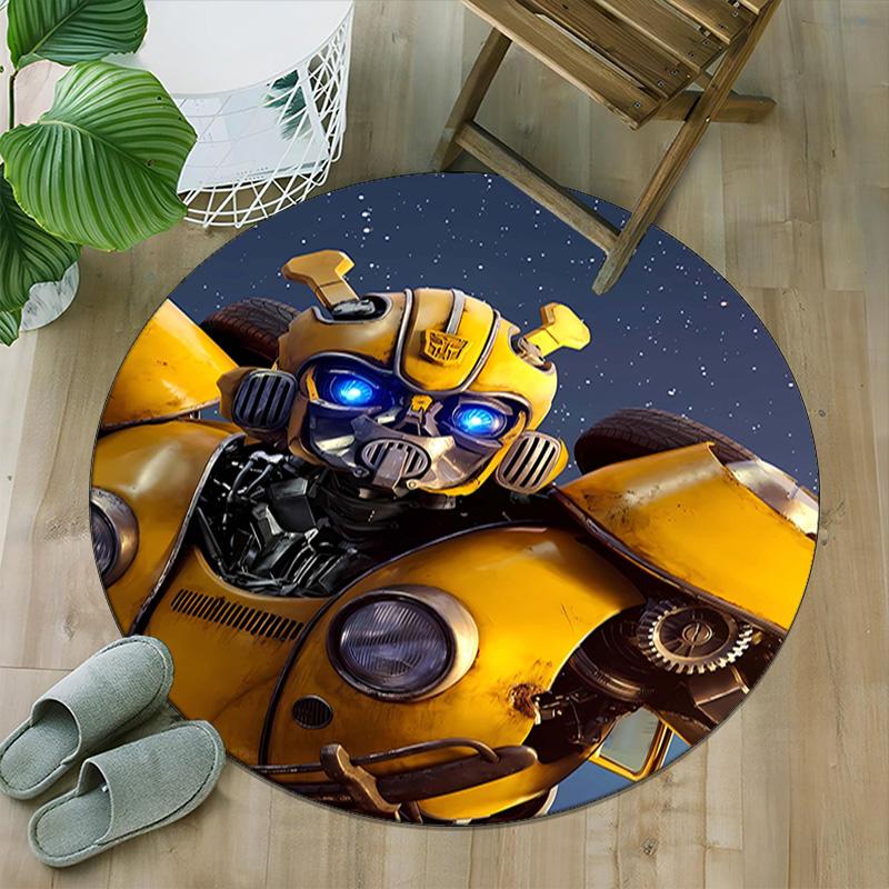 1pc Bumblebee2 Print Round Carpet Chair Round Carpet Suitable for Bedroom Living Room Home Decorative Carpet