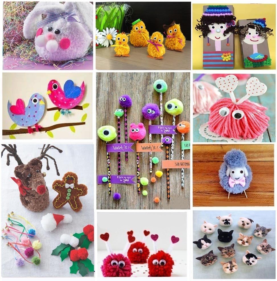 Pom pom Maker, 4 Sizes Pom-pom Maker Fluff Ball Weaver Needle Craft DIY Wool Knitting Craft Tool Set(4)