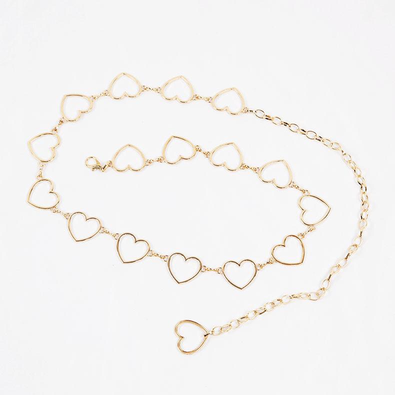 Heart Leaf Metal Belt For Women With Embellished Charm For Fashion Dress Wear