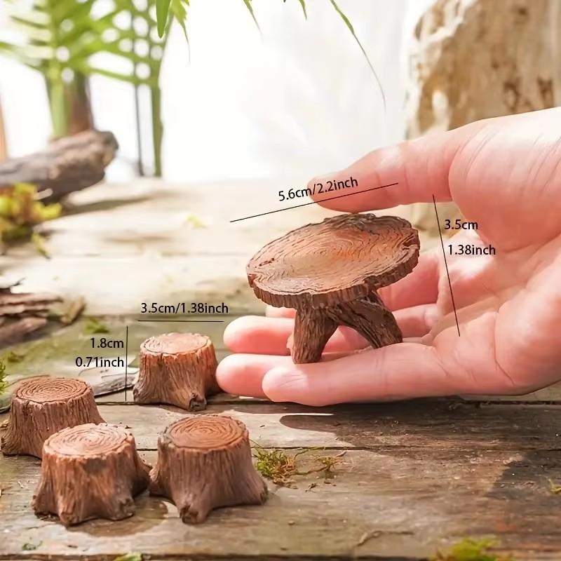 5 stuks Miniatuur Boomstronk Tuinkunst Accessoires Hars Decor Tuin Landschap Accessoires Hars Creativiteit Ambachten
