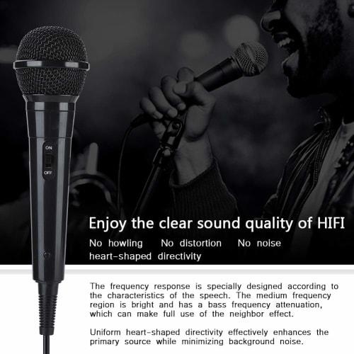 Lightweight and Practical Wired Dynamic Handheld Microphone with Moving Coil for Karaoke (black)