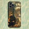 Train Classic Steam Phone Case For iPhone 16,15,14,13,12,11 Plus,Pro Max,XS,X,XR,SE,Mini,8,7,Soft Silicone Black Cover