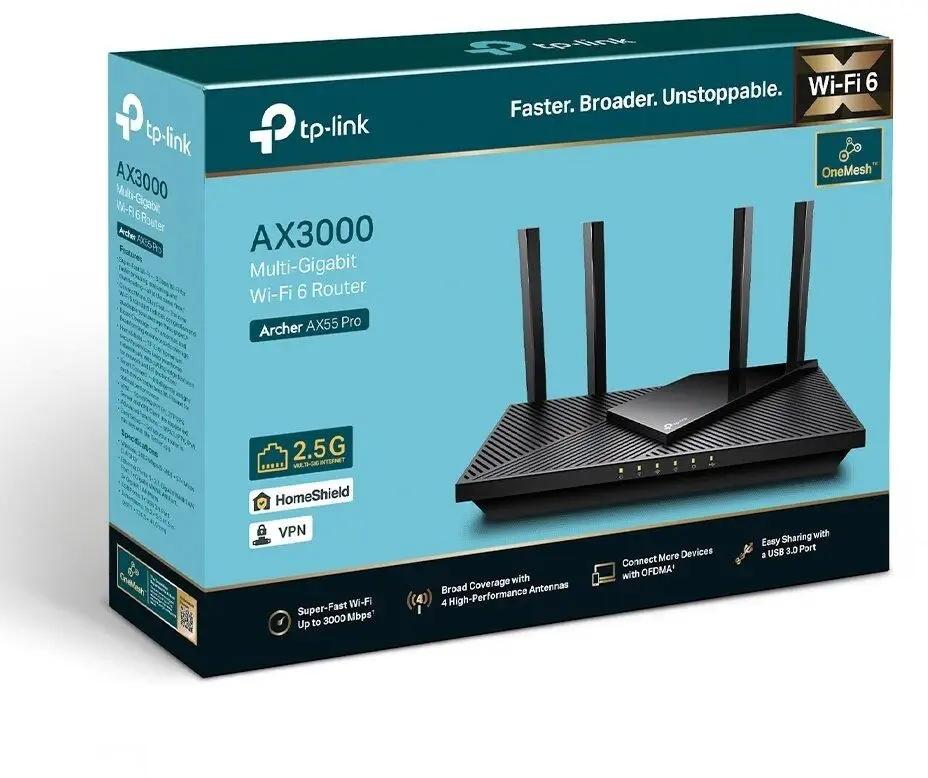 Router TP-Link Archer AX55 Pro Wi-Fi 6 AX3000 2xWAN/LAN 3xLAN USB3.0