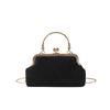 Fashionable Chain Handbag 2023 Winter New Trendy Simple Single Shoulder Shell Bag Casual Crossbody Bag Black Silver