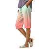 Women's Summer Elasticated Tie Waist Gradient Colour Cotton Linen Loose Shorts