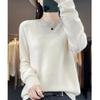 Women's Seamless Wool Cashmere Pullover Sweater - Round Neck, Loose Fit, Popular Seller for Spring, Autumn, & Winter.
