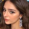Exaggerated Rhinestone Tassel Earrings - Fashion European & American Style with Letter & Number Designs for Women