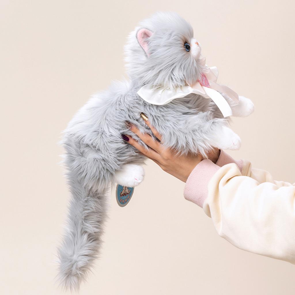 Peluche Gatto Tessuto Morbido a Pelo Corto con Design Animale Carino per Bambini e Collezionisti