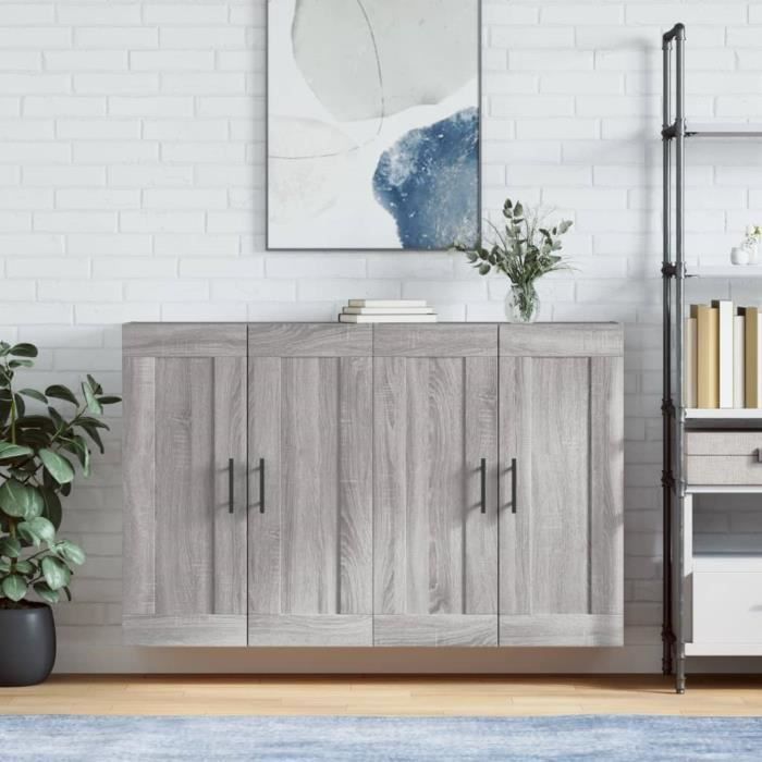 VidaXL Wall Cabinets 2 Pcs Sonoma Grey Engineered Wood 3198047