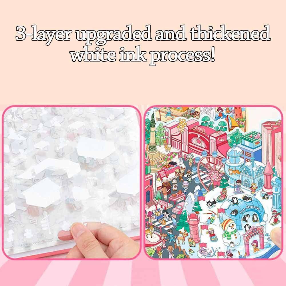 5.0 City Series Miniature Collection Stickers PET Sticker Paper Scrapbooking Material Landscaping Stickers Book Girl Design