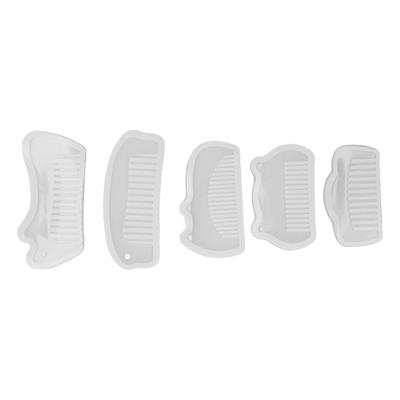 5 Pcs Comb Silicone Molds Elastic Soft Transparent Decoration Silicone Moulds for Making Combs DIY Crafts