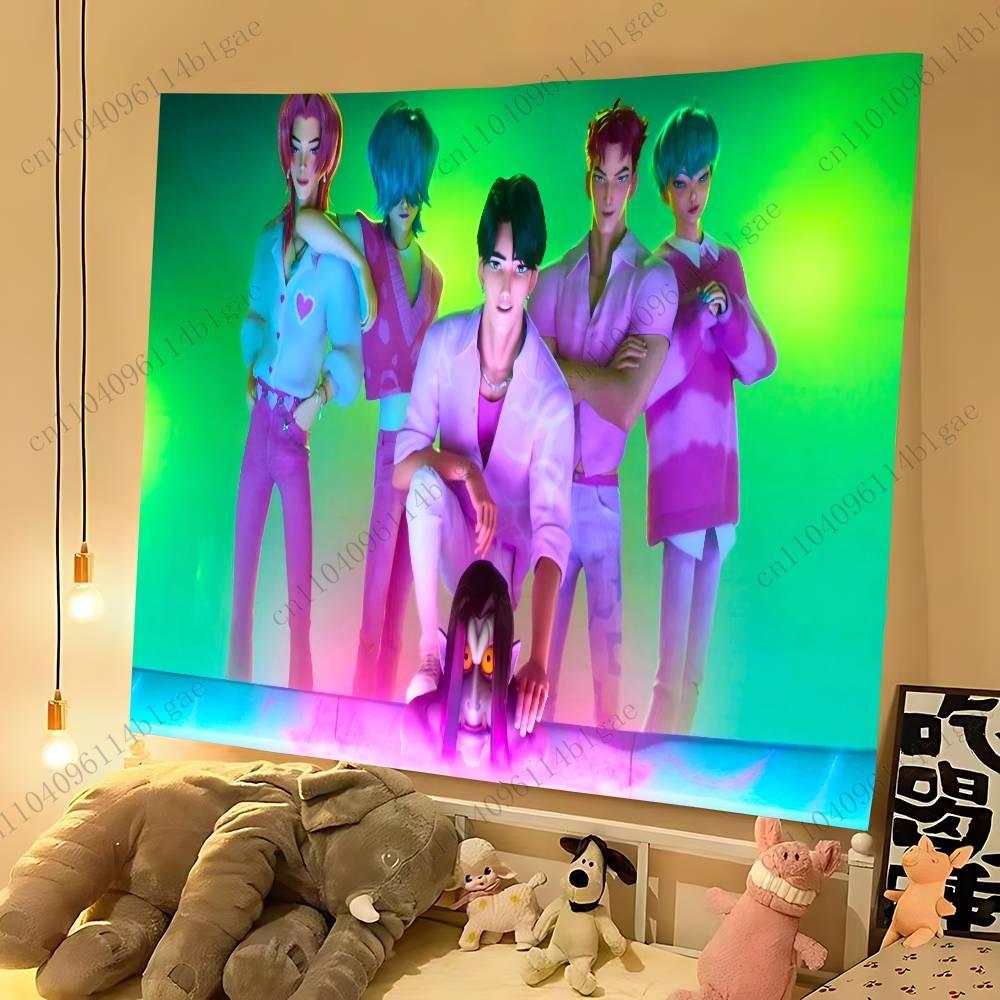 Kawaii Ästhetisches Raumdekor-Element Einzigartiges Cartoon-Foto-Hintergrundtuch Perfekt für Schlafzimmerdekoration Druck Wandteppich