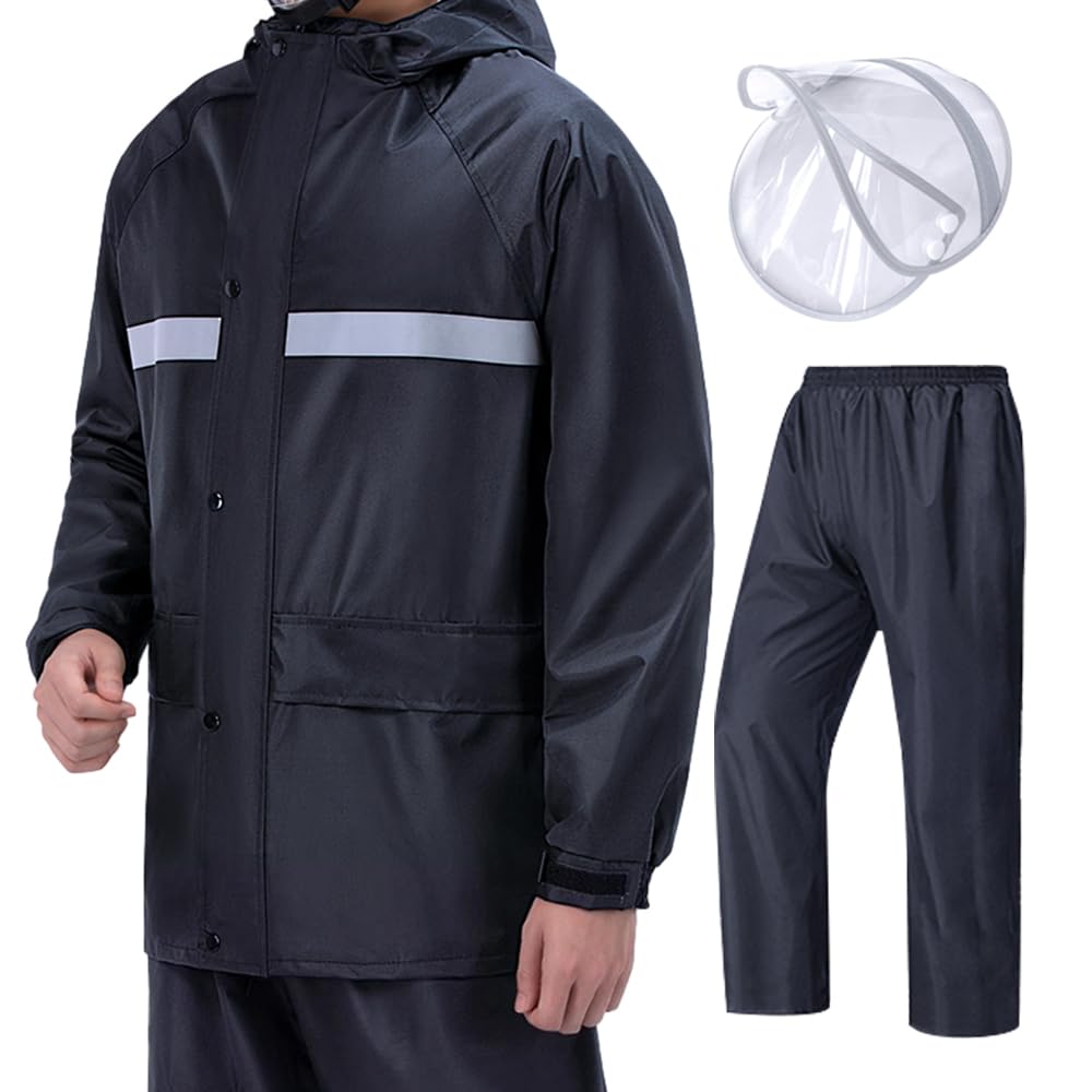 

Комплект дождевика и куртки Tanoka для мужчин и Дышащий сетчатый дождевой костюм с и Дышащий и Идеально подходит для и Идеально подходит для Дождливый Включает Хранение Женщины, чёрный