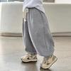Autumn 2025 Boys' Wide-Leg Grey Harem Pants - Casual, Loose-Fit Sports Style