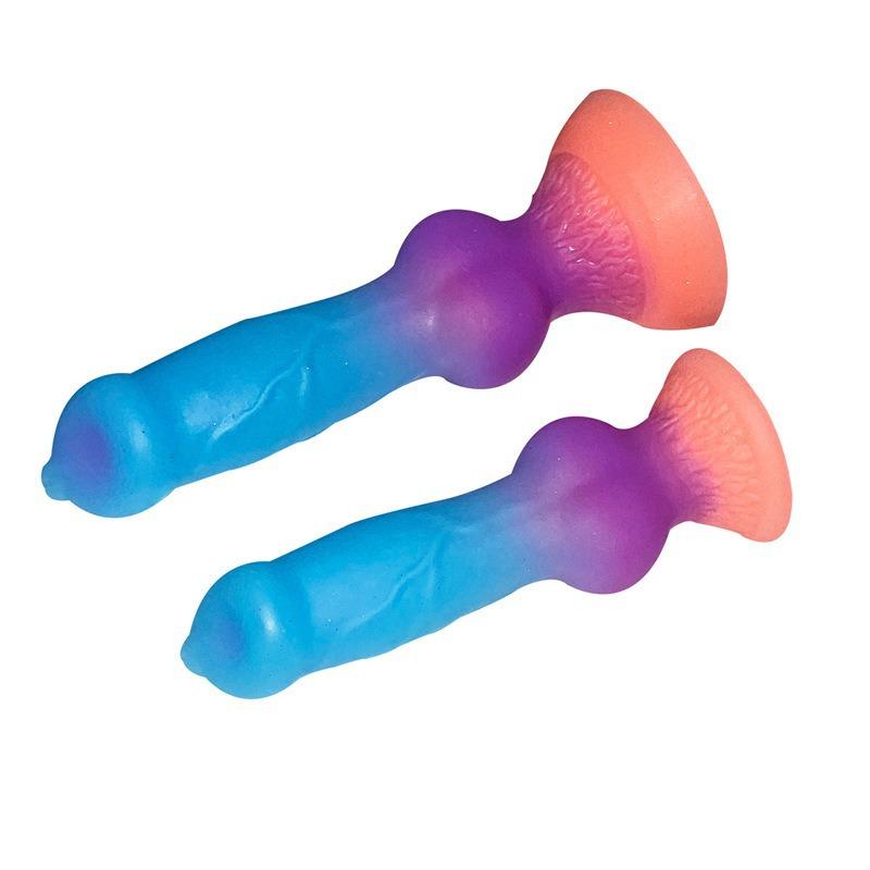 Glow-in-The-Dark Realistic Canine Dildo - Animal Shape Fantasy Toy for Women, Liquid Silicone Adult Sex Toy, Extra Soft Penis Stimulator