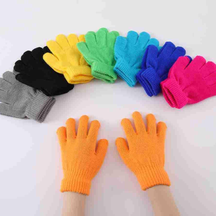 Children's Winter Knitted Fingerless Gloves: Windproof, Warm, Frostbite-Resistant in Macaron Colors