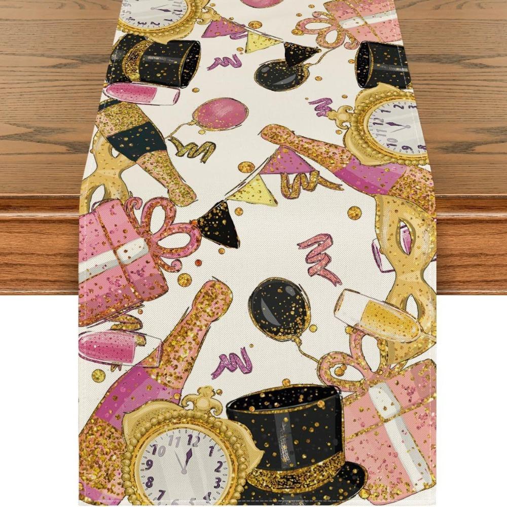 New Chinese New Year Table Runner Wine Glass New Year New Year Tablecloth New Year Table Flag Cover Home Decor