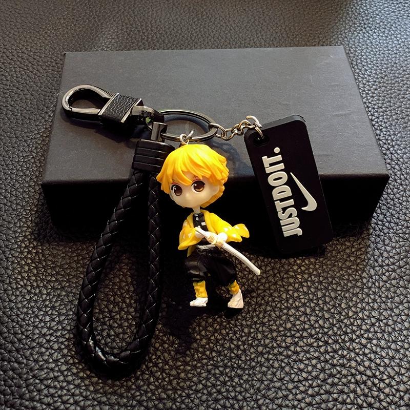 Keychain Pendant Anime Demon Slayer Kimetsu No Yaiba Kamado Tanjirou Double Sided HD Bag Pendant Gift For Fans Cosplay Props Jewelry Gift