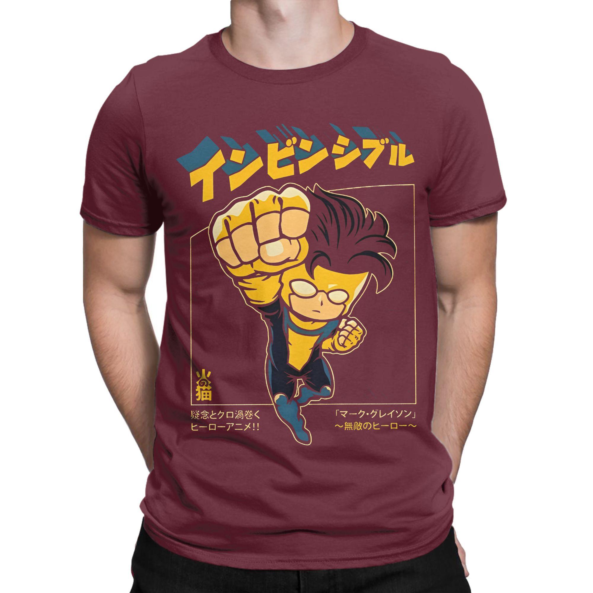 

Футболка Invincible Chibi для мужчин и женщин Новое поступление футболок из хлопка Одежда XXXXXL бордовый