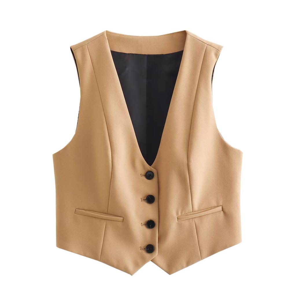 Women Fashion Two Piece Set Pink Tank Tops & Straight Leg Pants Vintage V-Neck Single Breasted Female Chic Pants Suit