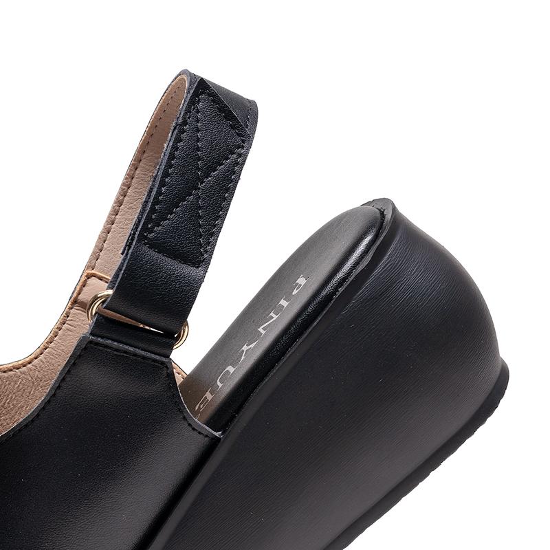 Fashion GKTINOO Women's Sandals Genuine Leather Platform Sandal 2025 Summer Thick Sole High Heels Ladies Sandal Summer Shoes For Women