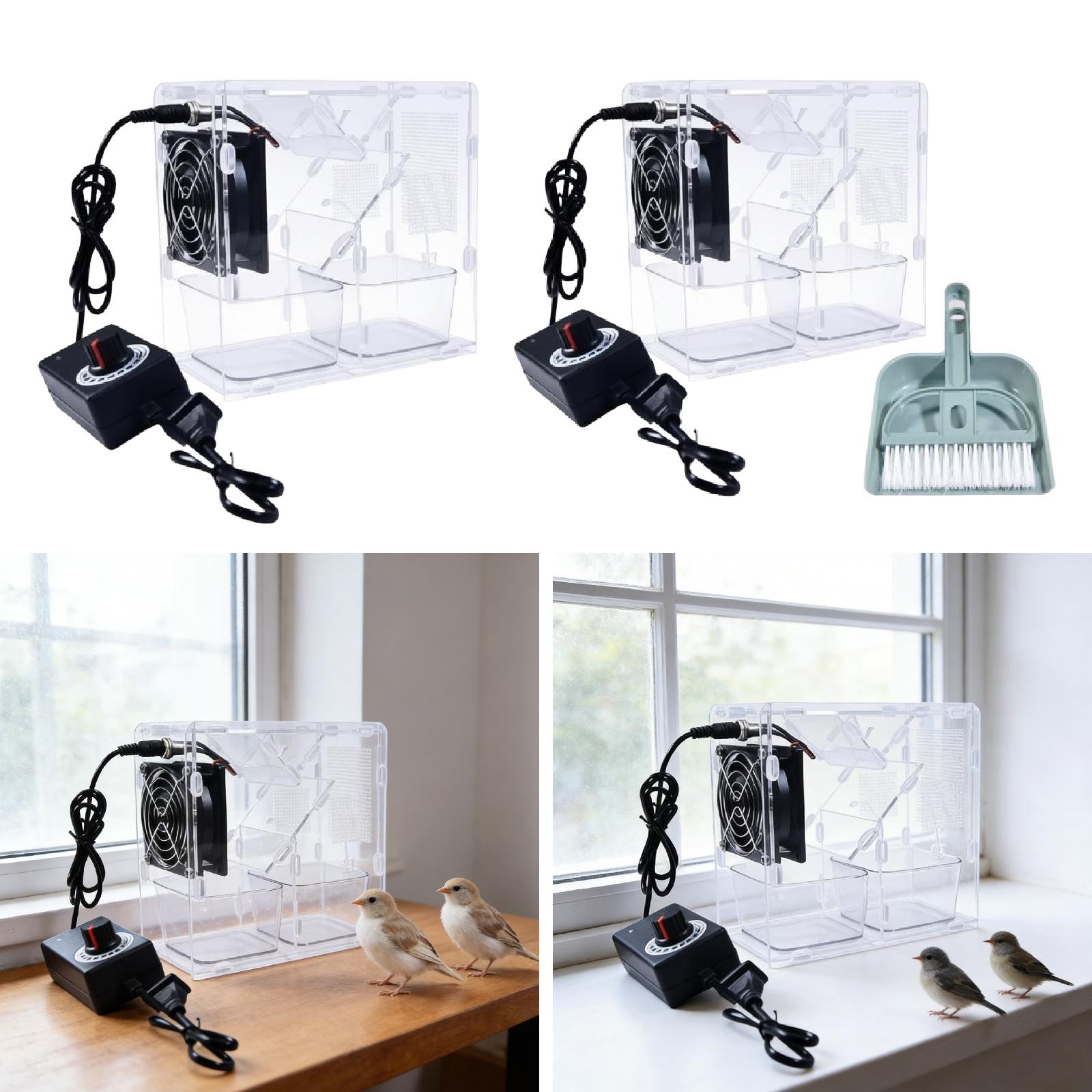 Bird Grain Cleaner with Two Granaries Portable Acrylic Seed Cleaning Tool for Bird Feed and Millet