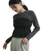 Knit Pullover Light Knit Bustier Docking Pullover for Black Maine [BIS] [Washable] Women, (01)