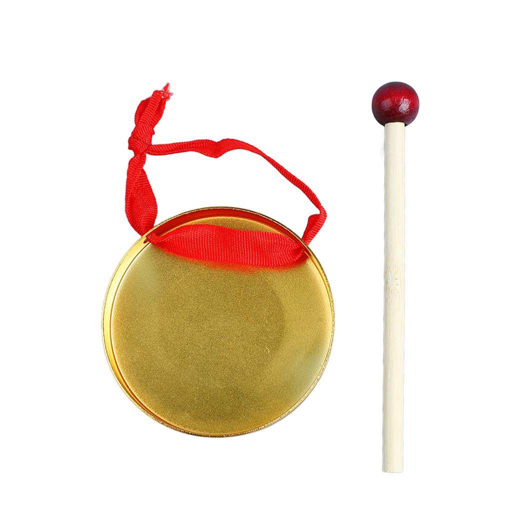 Hand Gong Mini Portable Musical Instrument Outdoor Toy with Mallet for Traditional Chinese