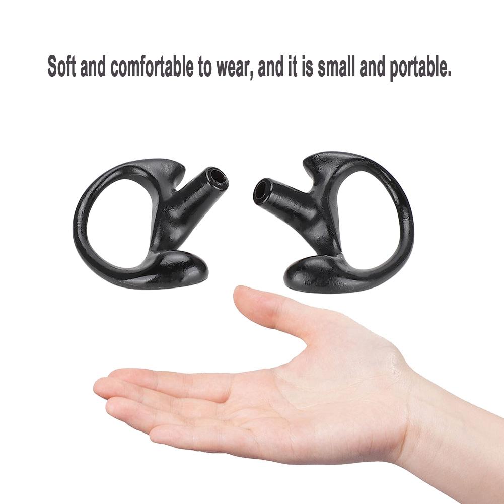 Comfortable Black Silica Gel Ear Mould Replacement for Most Coil Tube Kits (Large)