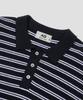 AGOD Collar Button Stripe Half Knit [Black]