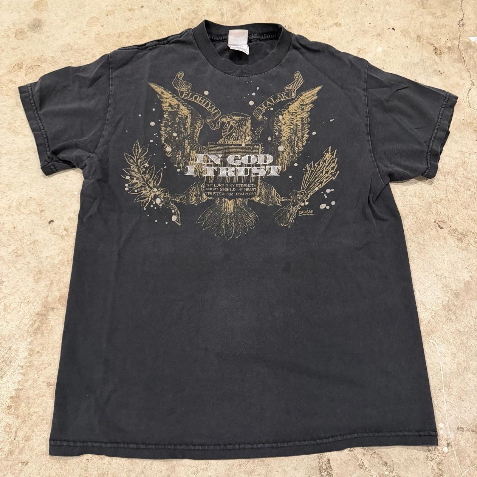 

Vintage Y2K Jesus Tee Religious Tee Mens Medium “In God I Trust” XL