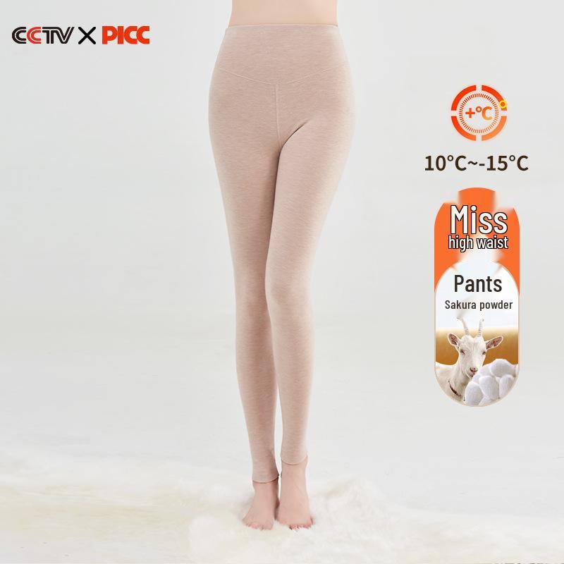 "Women's High Waist Velvet Seamless Thermal Leggings - Autumn/Winter Warm Silk Cashmere Pants"
