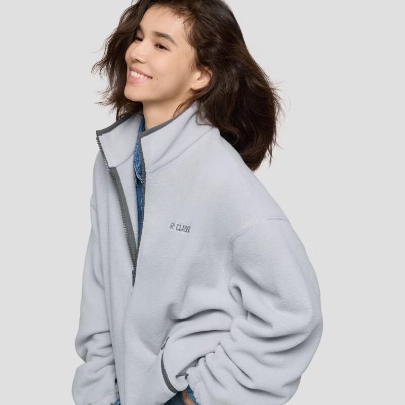 Gap Damen Fleecejacke mit Stehkragen und Reißverschluss