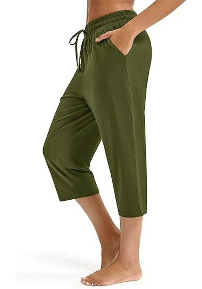 

2025 Women s Loose Soft Drawstring Cropped Yoga Pants - Casual Workout Sportswear XXL