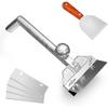 Grill Scraper Heavy Duty Griddle Scraper Set with Replacement Blades Flat Top Grill Accessories Griddle Cleaning Kit for Kitchen