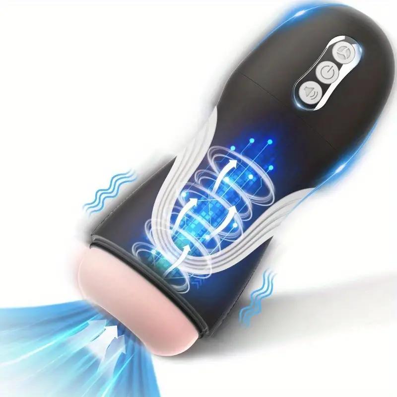 Men's Automatic Masturbation Cup Men's Masturbation 10 Frequency Vibration 7 Frequency Absorption 3 Tones One Click Burst TPE+ABS Material