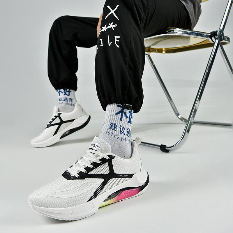 2025 Air Cushion Shock Absorption Ultra Light Sneakers Men's Red Rabbit Casual Fitness Racing Couples Running Shoes Tide Breathable and Lightweight