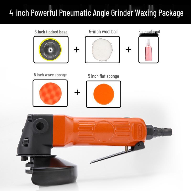 4" Pneumatic Angle Grinder, 5" Industrial-Grade Multipurpose Air-Powered Polisher & Cutter.