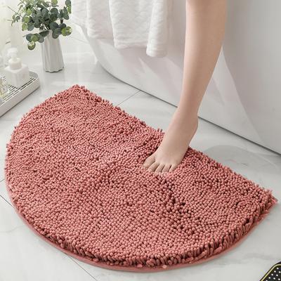 Tappetino da bagno semicerchio antiscivolo spesso morbido shaggy super assorbente in ciniglia per doccia tappeto da bagno